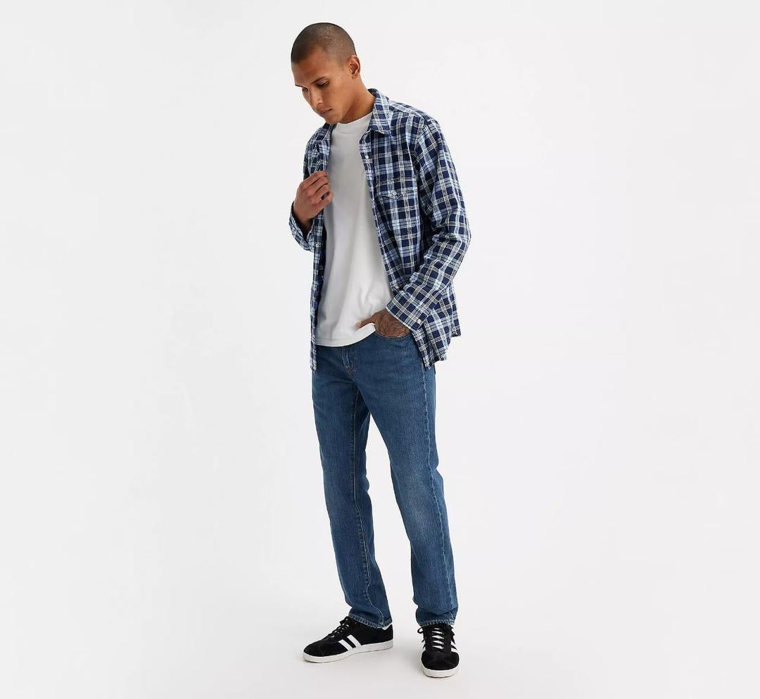 Classic Men's Denim Jeans - Timeless Blue Plain Style, Available in Multiple Sizes