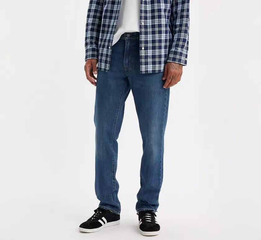 Classic Men's Denim Jeans - Timeless Blue Plain Style, Available in Multiple Sizes