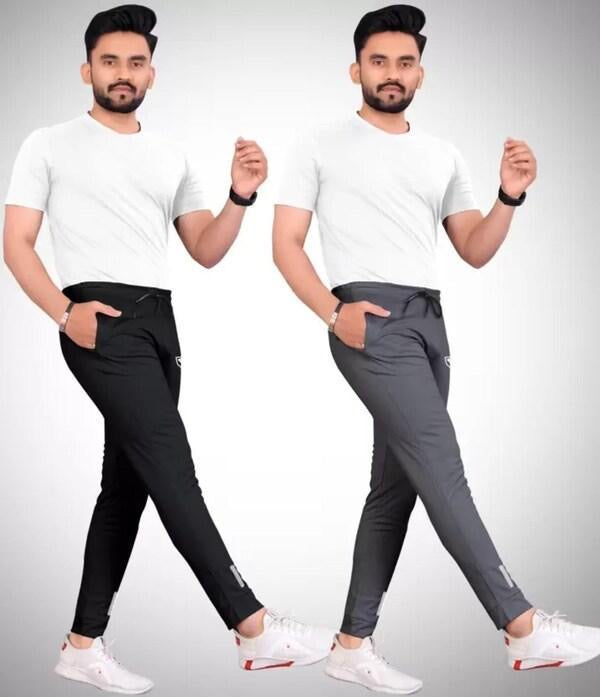 Men’s Polyester Plain Trouser, Pack of 2