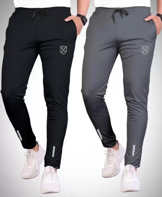 Men’s Polyester Plain Trouser, Pack of 2