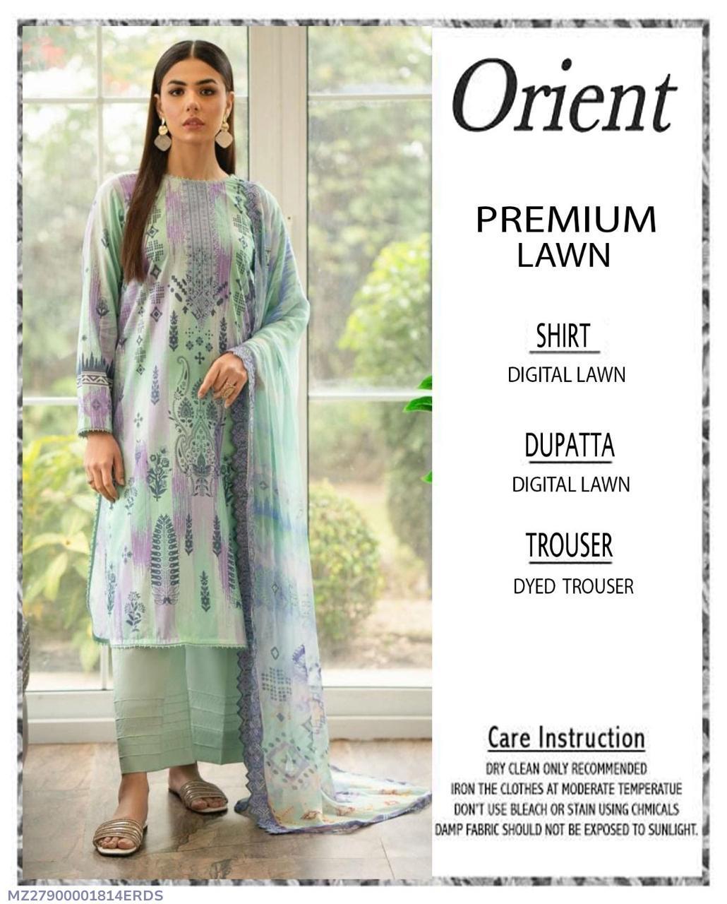 3 Pcs Women's Unstitched Printed Suit