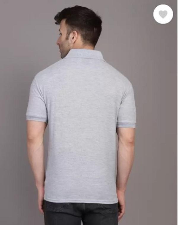 Men's Cotton Plain Polo T-Shirt - 1 Pc Round Neck