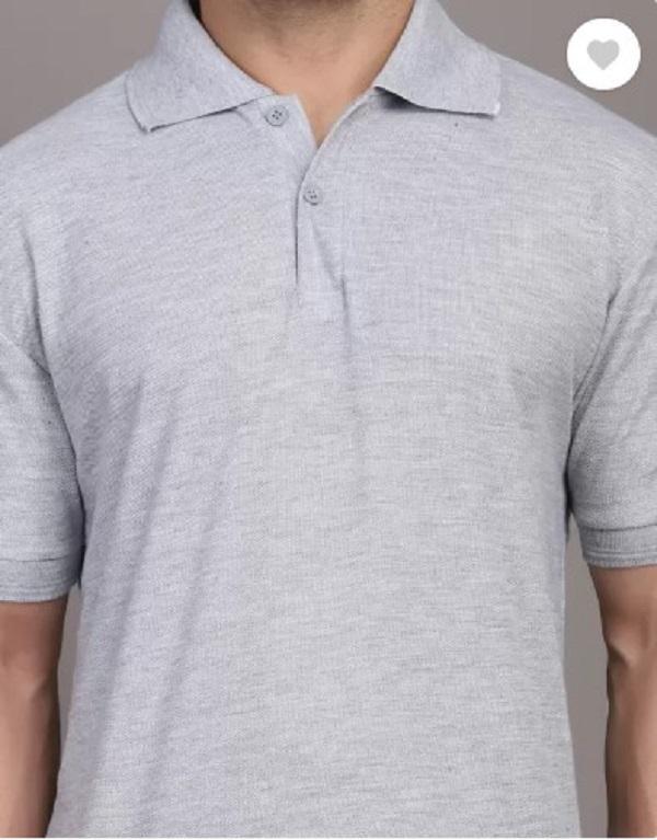 Men's Cotton Plain Polo T-Shirt - 1 Pc Round Neck
