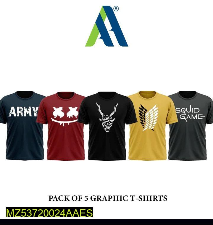 Men's Jersey Printed Half Sleeves Shirt - Pack Of 5 (Super Discount offer)