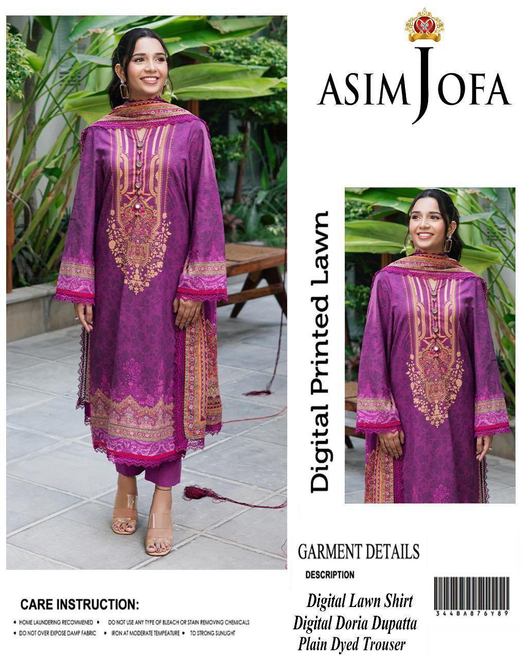 3 Pcs Women's Unstitched Printed Suit