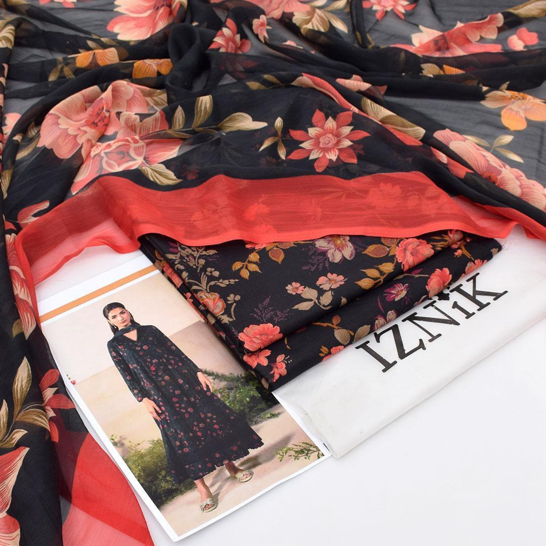 3 Pcs Women's Unstitched Printed Suit