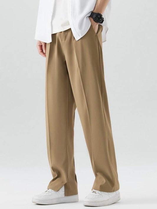 Daily Drape Relaxed Fit Trousers - Camel Smart Streetwear for Men for Effortless Style