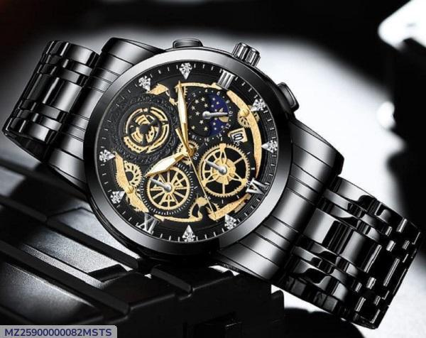 Men's Chronograph Watch - 1 Pc Stylish Stainless Steel Timepiece