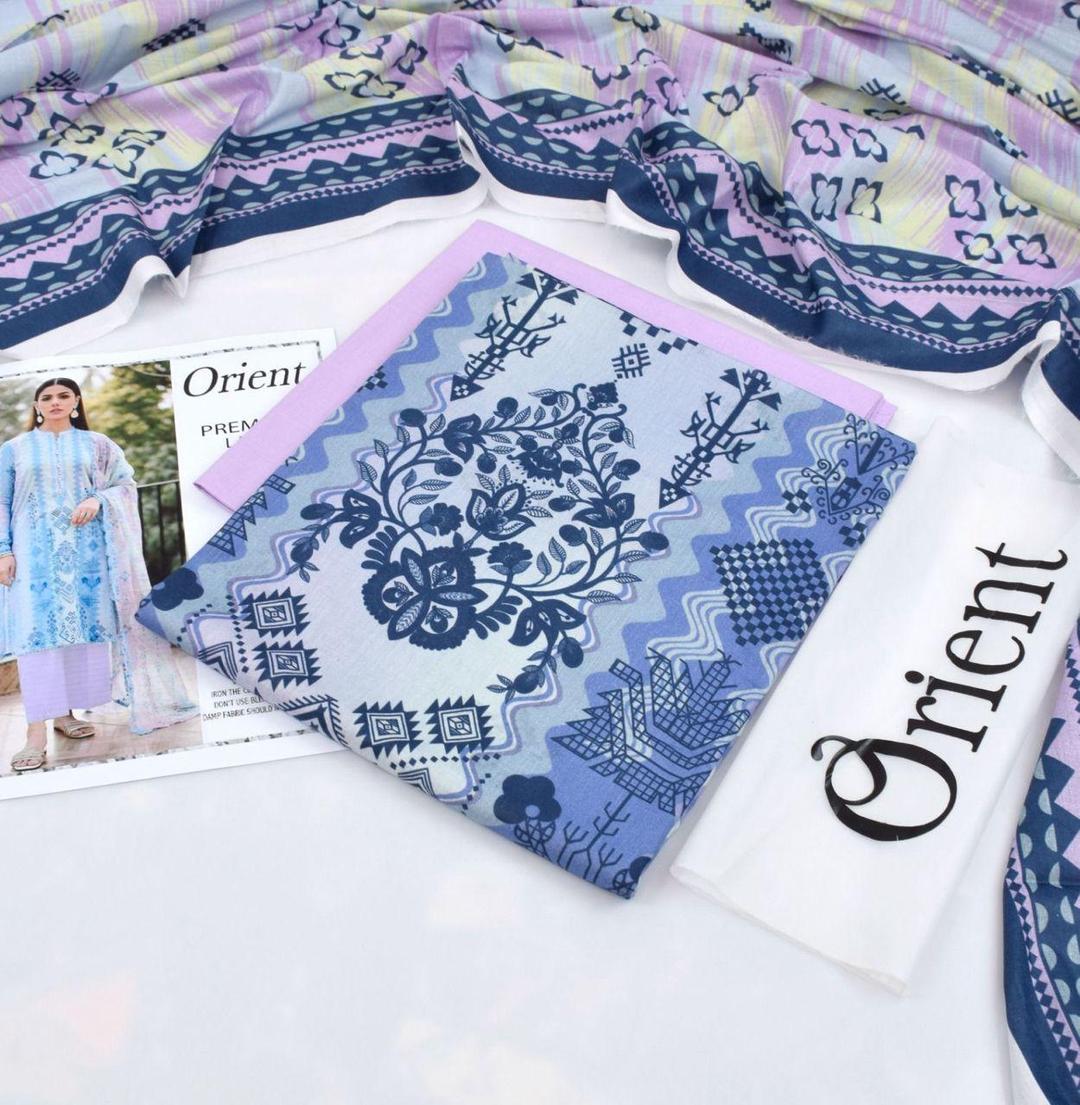 3 Pcs Women's Unstitched Printed Suit