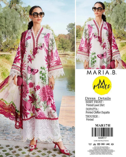 3 Pcs Women's Unstitched Printed Suit