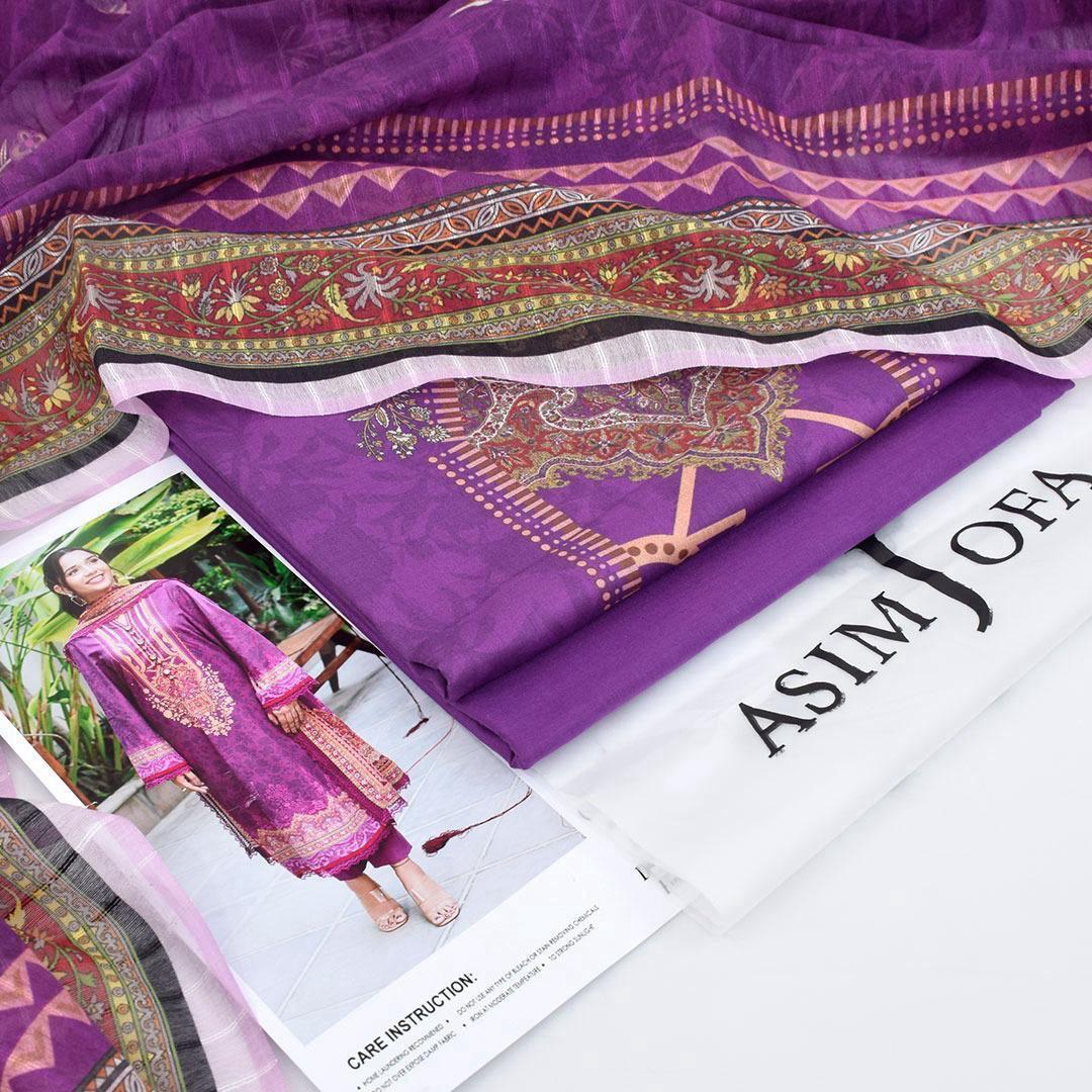 3 Pcs Women's Unstitched Printed Suit
