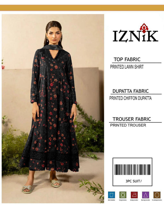 3 Pcs Women's Unstitched Printed Suit