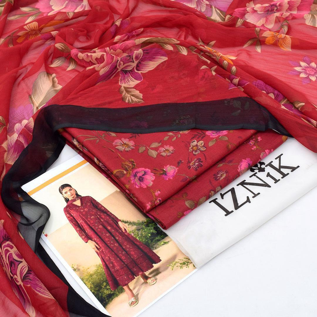 3 Pcs Women's Unstitched Printed Suit