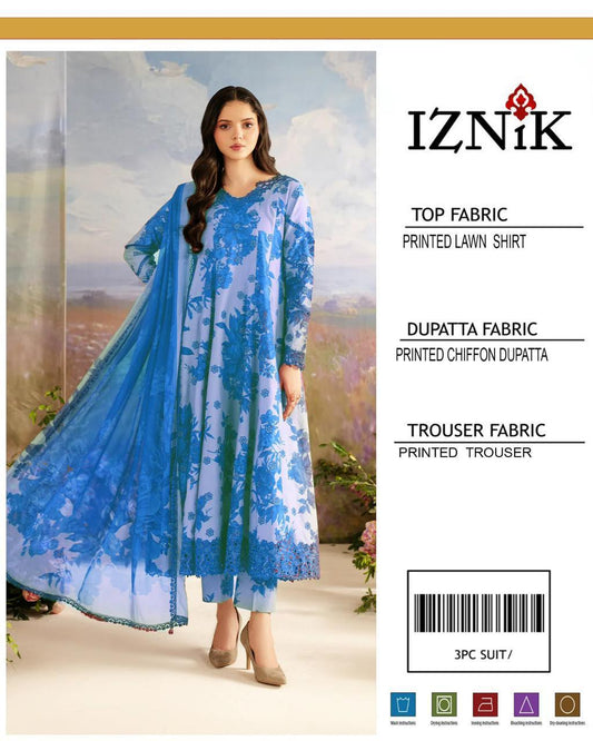 3 Pcs Women's Unstitched Printed Suit